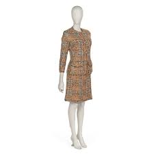 You can create warm scarves, cozy blankets, cute sweaters, durable washcloths and more if you know how to knit. Day Ensemble In Black Brown White Rose And Green Knit Wool Coco Chanel Google Arts Culture