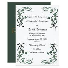 Green Leaves On White Wedding Invitation Card Floral Style Flower Flowers Stylish Wedding Invitations Wedding Invitation Card Design Wedding Invitation Cards