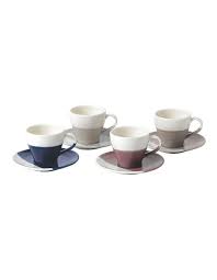 Bruntmor espresso cups and saucers set of 6 christmas theme coffee cups 4 ounce. Royal Doulton Coffee Studio Espresso Cup Saucer Set Of 4 Myer