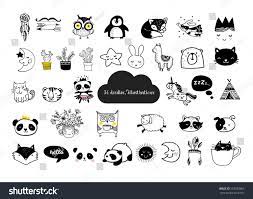 Scandinavian Style Simple Design Clean And Cute Black White Illustrations Collection Black And White Doodle Scandinavian Style Black And White Illustration