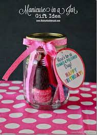 Birthday Ideas For Sister Manicure In A Jar Gift Idea Printable 100 Gift Ideas Jar Gifts Mason Jar Christmas Gifts Birthday Gifts For Sister