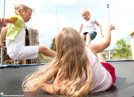 I have seen a game that combined basketball and trampoline. 10 Trampoline Games For Kids Life Is Sweeter By Design