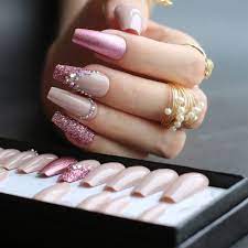 Bephora Handmade Coffin Fake Nails Box Handmade V Color Short Etsy Fancy Nails Designs Nails Design With Rhinestones Glue On Nails