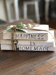 Stamped Books Farmhouse Beads Farmhouse Books Book Etsy Farmhouse Books Book Stamp Book Decor
