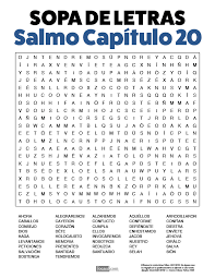 Sopa De Letras De La Biblia Gratis Salmo Capitulo 20 Sopa De Letras Sopas De Letras Para Imprimir Gratis Letras