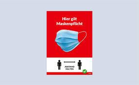 In öffentlichen verkehrsmitteln und geschäften sollen künftig medizinische masken getragen werden müssen. Plakat Hier Gilt Maskenpflicht Flyerline Schweiz Ag