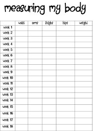printable weight loss merement chart