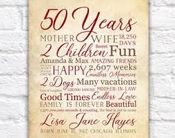 50th Birthday Gift Ideas For Mother In Law Birthday Gift For 50th Birthday Mom Bday Gift 50 Years Old Gift For Dad Mother In Law Mother 40th Birthday Gifts Etsy Personalized Gifts Gifts For Friends