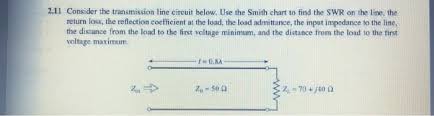 Solved 2 11 Consider The Transmission Line Eircuit Below