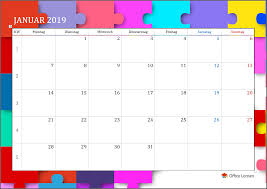 Kalender 2019 als pdf oder alternativ bild vom kalender 2019 ausdrucken. Monatskalender Puzzel 2019 Office Lernen Com
