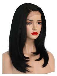 The spray is further designed to tame the frizz from the synthetic wig spray. Kinky Straight Synthetic Lace Front Wigs For Black Women Heat Resistant L Part Short Natural Hair