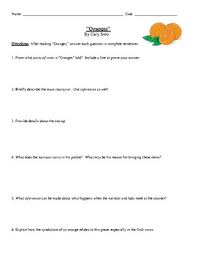 His detailed story structure is rivaled only by his ability to paint a picture with words. Soto Oranges Worksheets Teaching Resources Teachers Pay Teachers