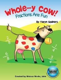 Whole Y Cow Fractions Are Fun Fraction Review Activity Review Activities Fractions Review Fractions