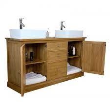 There are many home improvements done when an individual redecorates a home. Double Sink Vanity Unit With Oak Bathroom Cabinet Finesse Mobel Oak