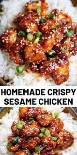 Serve this dish with a salad or vegetables for a complete meal. Crispy Sesame Chicken With A Sticky Asian Sauce Asian Chicken Recipes Chicken Recipes Asian Recipes