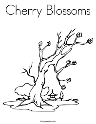 Cherry blossom flower coloring pages. Cherry Blossoms Coloring Page Twisty Noodle