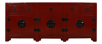 Huge Chinese Antique Red Lacquered Sideboard Buffet Table On Chairish Com Lacquered Sideboard Sideboard Buffet Buffet
