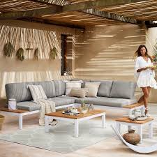 Gartenlounge Element Eckteil Mit Kissen B 76cm X H 73cm Grau Ch In 2020 Aussenmobel Garten Lounge Lounge Mobel