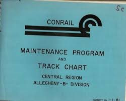 Details About Conrail Maintenance Program And Track Chart Central Region Allegheny B Division