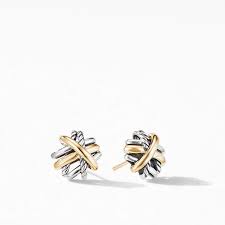 Shop women's david yurman earrings. The Crossover Collection Stud Earrings With 18k Yellow Gold