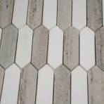 Apollo Tile Mirage 4 in. x 4 in. Polished Warm Beige White Marble Picket  Mosaic Wall and Floor Tile Sample (0.14 sq ft) APLSAH88G40ASMP