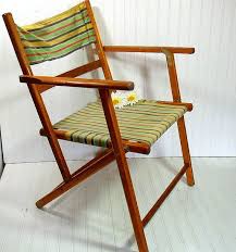 Vintage Wood And Canvas Folding Beach Chair Retro Telescope Etsy Folding Beach Chair Retro Chair Beach Chairs