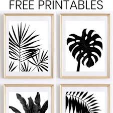 Free printable palm leaf pattern. Black And White Palm Leaf Wall Art Printables