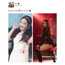 Somin In April And Somin In K A R D Kpop Memes Kdrama Memes Kard