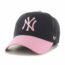 New York Yankees Infant 47 Brand Baby Girls Navy Pink Stretch Fit Hat New York Yankees 47 Brand Yankees