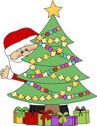 Christmas Clip Art Santa Behind A Christmas Tree Clip Art Santa Claus Peeking Out Fr Christmas Tree Images Christmas Tree Clipart Christmas Images Clip Art