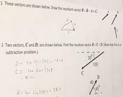 How do you calculate vector sum? 1 Three Vectors Are Shown Below Draw The Resultant Chegg Com
