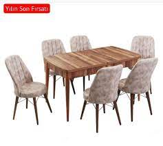 evform yakut 6 kisilik acilir yemek masa sandalye takimi sandalye masa tasarim