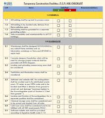 4 record the details of the warehouse safety inspection. Temporary Construction Facilities Tcf Inspection Checklisthsse World