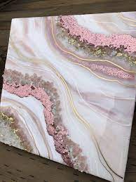 Blush And Gold Resin Geode Resin Art Painting Diy Resin Art Resin Art
