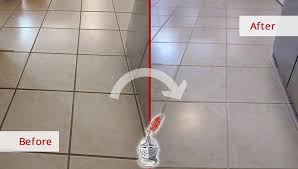 a professional grout cleaning job in