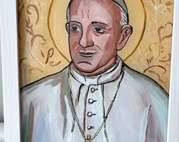 Icon of Pope Francis, hand-painted icon, religious perfect present,  Catholic gift, First Communion, Baptism gift, Catholic icon