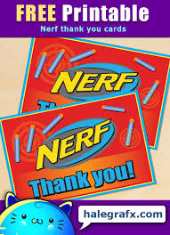 Download Free Printable Nerf Thank You Card