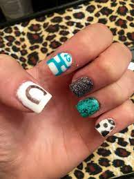 Western Country Girl Nails Love The Turquoise And Hooey Took Awhile But So Worth It Cowgirl Horses Country Girl Nails Country Acrylic Nails Country Nails