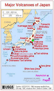 Map Of Major Volcanoes In Japan Volcanic Activity Contributed To The Tsunami In The Big Wave By Pearl S Buck Free Activity Japan Map Volcano Japan Volcano
