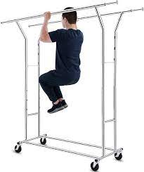 Ships free orders over $39. Buy 330 Lbs Load Capacity Commercial Grade Clothing Garment Racks Heavy Duty Double Rails Adjustable Collapsible Rolling Clothes Rack On Wheels Chrome Finish Online In Turkey B01n3yq4q6