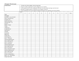 printable monthly budget worksheet free household