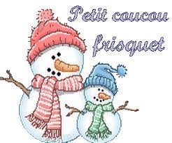 Petit Coucou Frisquet - Bonhommes de neige - Hiver - Froid - Gif animé - Gratuit - Le Monde des Gifs