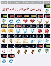 جدول ايام ق ص الشعر علم الفلك والابراج للدكتور وسام السيفي فيسبوك