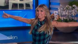 The supermodel's whole bod is looking super toned, especially her abs and legs, from all angles. Heidi Klum Attempts To Scare Ellen Degeneres Live On Air Nine Com Au