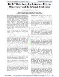 Pdf Big Iot Data Analytics Literature Review Opportunity And Its Research Challenges