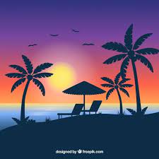 Download Tropical Beach Background With Sunset For Free In 2021 Beach Drawing Oil Pastel Drawings Beach Background