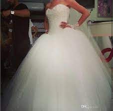 Sweetheart Tulle Big Poofy Bling Ball Gown Wedding Dresses Backless Fluffy 2016 Plus Size Sparkle Sequins Strapless Bridal Gowns Dress Cheap Brides Wedding Dres Wedding Dresses Cinderella Ball Gowns Wedding Poofy