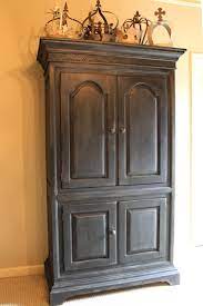 An Easy Black Finish To Try Black Painted Furniture Painted Armoire Black Chalk Paint