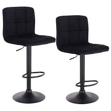 Gable features a shiny round base and a footrest in polished brass, with a fixed height of 1m. 2er Set Barstuhl Tresenhocker Bistrohocker Designer Hocker Mit Ruckenlehne Hohenverstellbar Drehbar Samt Stahl Woltu Eu