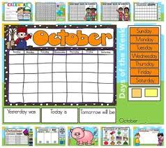 Interactive Kindergarten Calendar October For Promethean